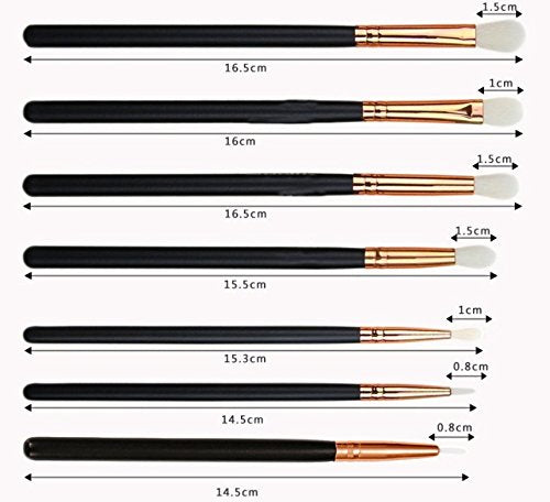 Brochas para ojos, Gloriz 12 Piezas Brochas Ojos, Base Maquillaje Professional, Set de Brochas, Pinceles de Maquillaje, Color Negro
