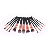 Set de Brochas para Maquillaje, 14 Piezas Pinceles de Maquillaje Profesional Brochas para Sombra de Ojos y Rostro Cepillo de Base Blush Contour Brush Kit de Cepillo de Maquillaje Completo, Negro