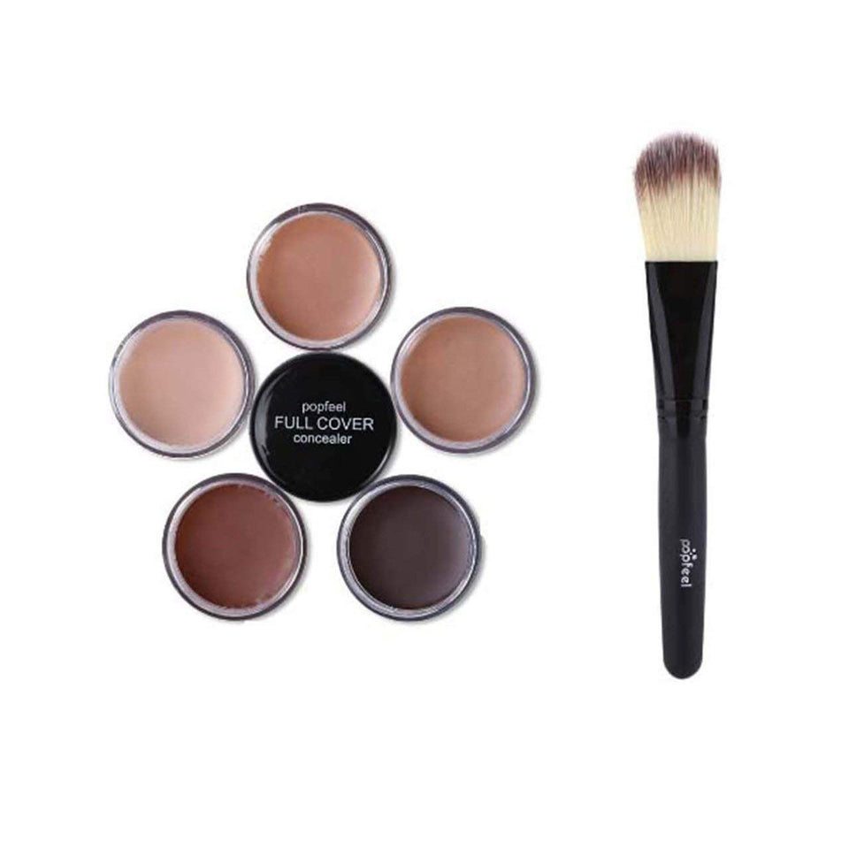 Tapa completa Corrector Control de aceite Crema facial facial Corrector de maquillaje natural con maquillaje Pincel Fundación Contorno
