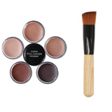 Control de aceite Corrector de maquillaje natural Hidratante Crema facial de larga duración Contorno con pincel de maquillaje