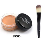Tapa completa Corrector Control de aceite Crema facial facial Corrector de maquillaje natural con maquillaje Pincel Fundación Contorno