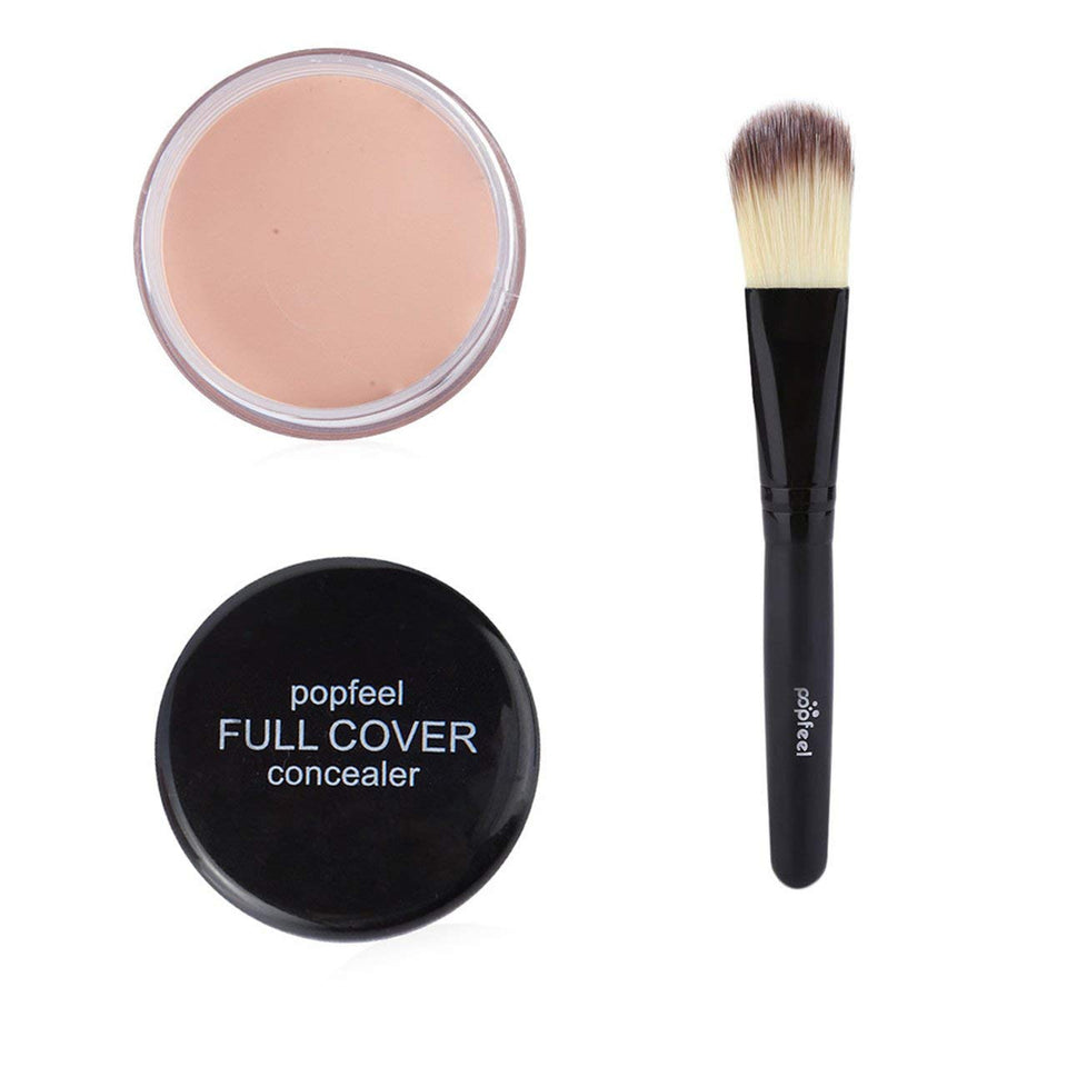 Tapa completa Corrector Control de aceite Crema facial facial Corrector de maquillaje natural con maquillaje Pincel Fundación Contorno