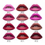 Baosity 12 Colores Mini Lápices Labiales Líquidos a Prueba de Agua de Larga Duración