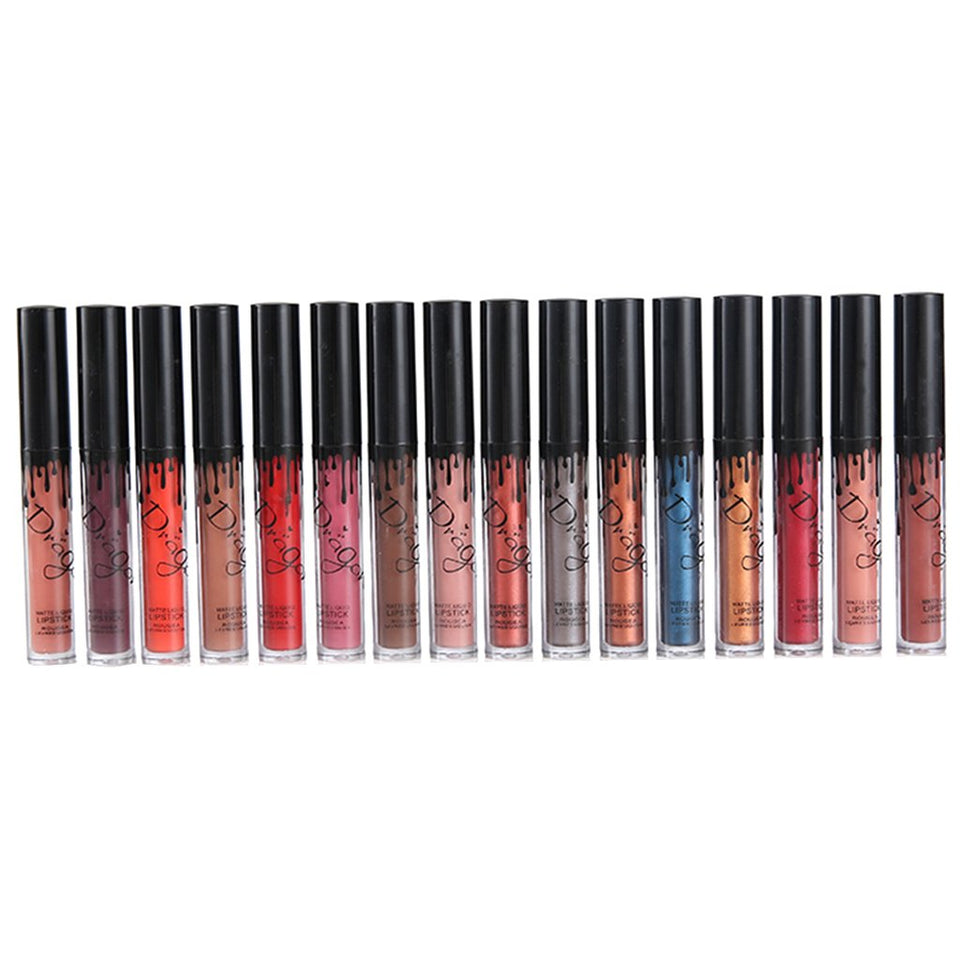 MagiDeal Juego de Lápices Labiales Líquidos Impermeable de Larga Duración Maquillaje Brillo de Labios - 16 Colores