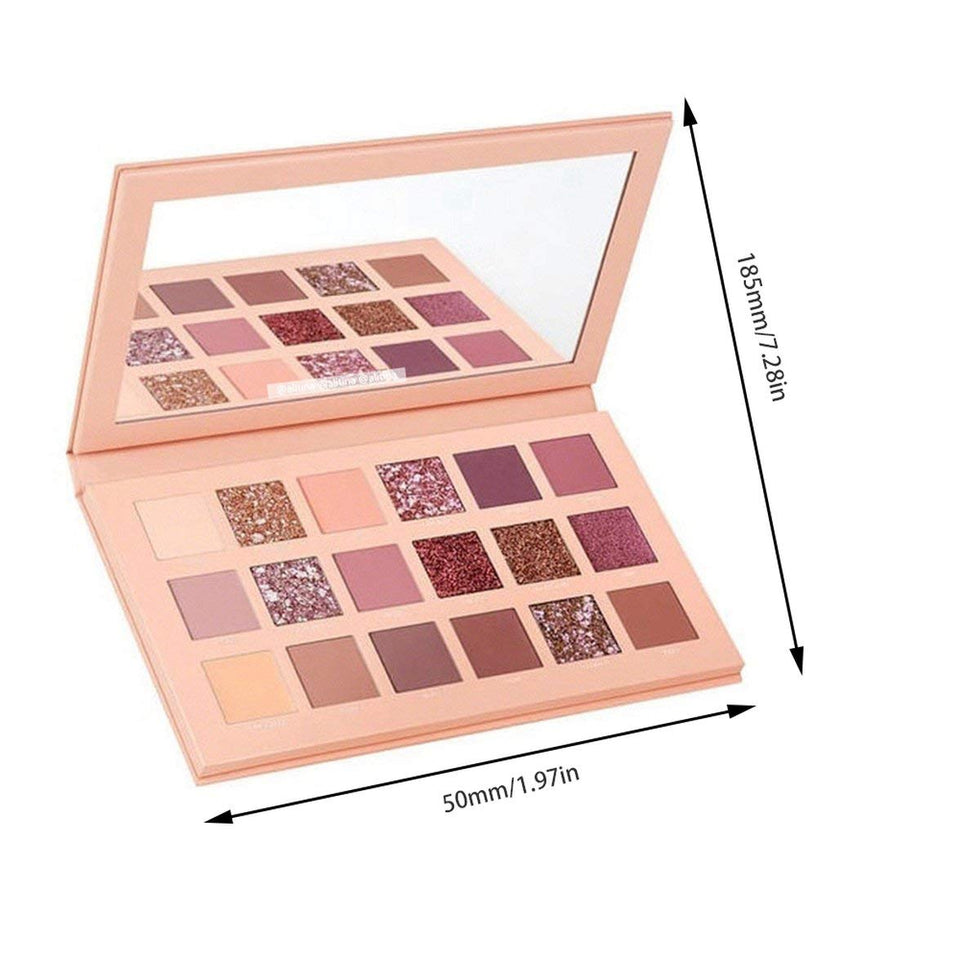 MqbY Paleta de Sombras de Ojos para Todas Las Pieles 18 Colores Maquillaje de Sombra de Ojos Perla Metallic Paleta de Sombras de Ojos Maquillaje Profesional