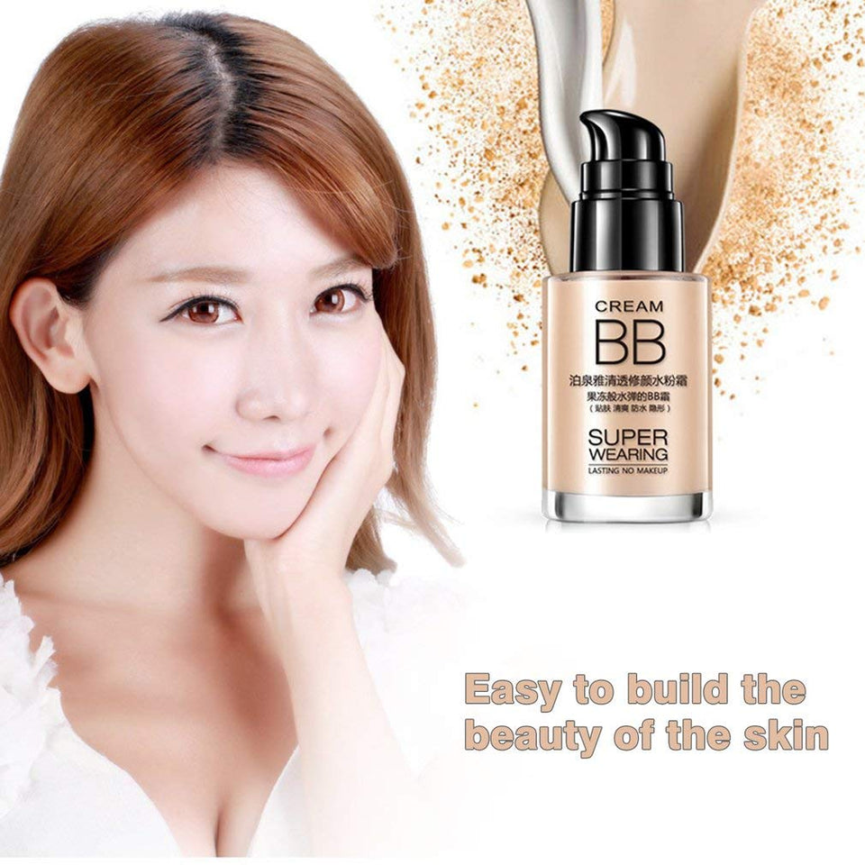 30ML Tamaño Compacto Maquillaje Facial BB Crema Hidratante Blanqueadora Corrector Marfil Blanco