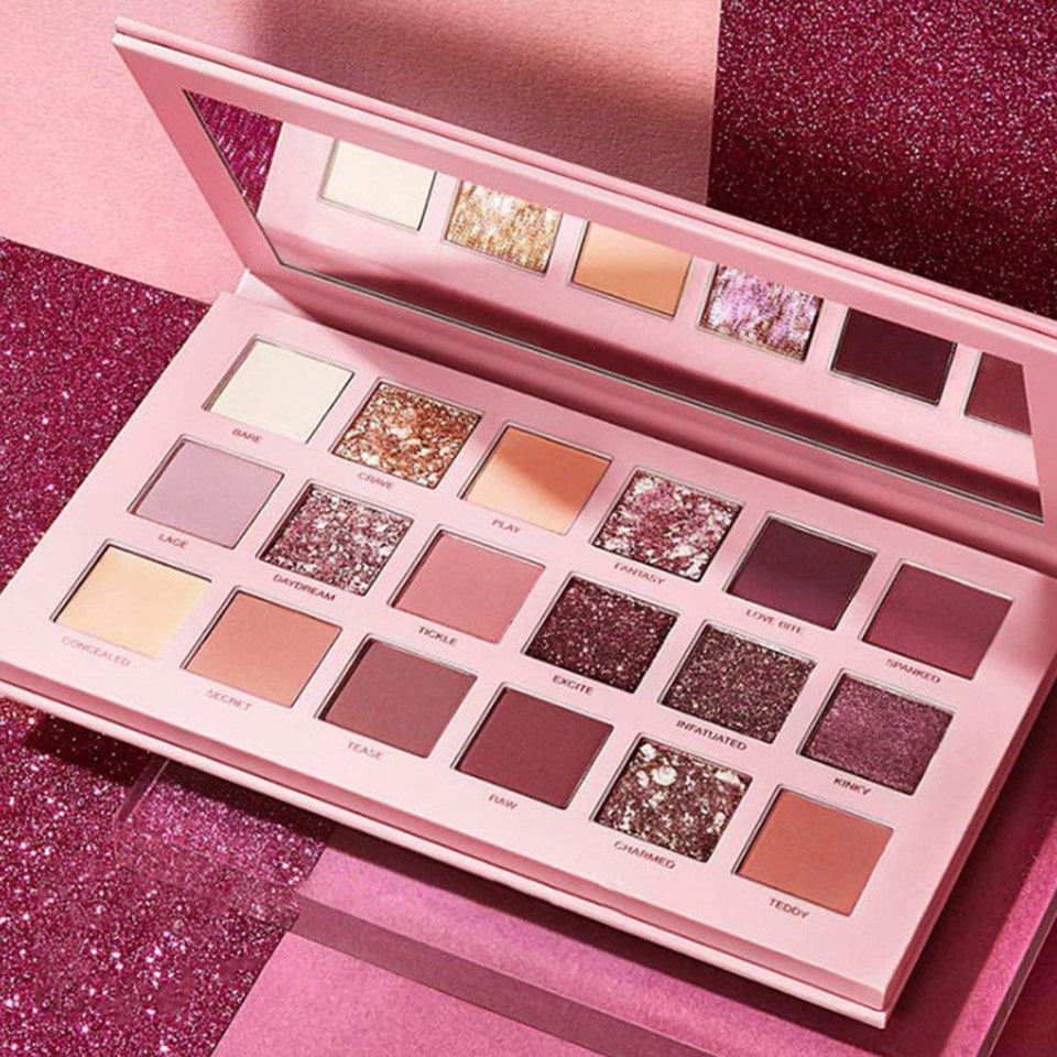 MqbY Paleta de Sombras de Ojos para Todas Las Pieles 18 Colores Maquillaje de Sombra de Ojos Perla Metallic Paleta de Sombras de Ojos Maquillaje Profesional