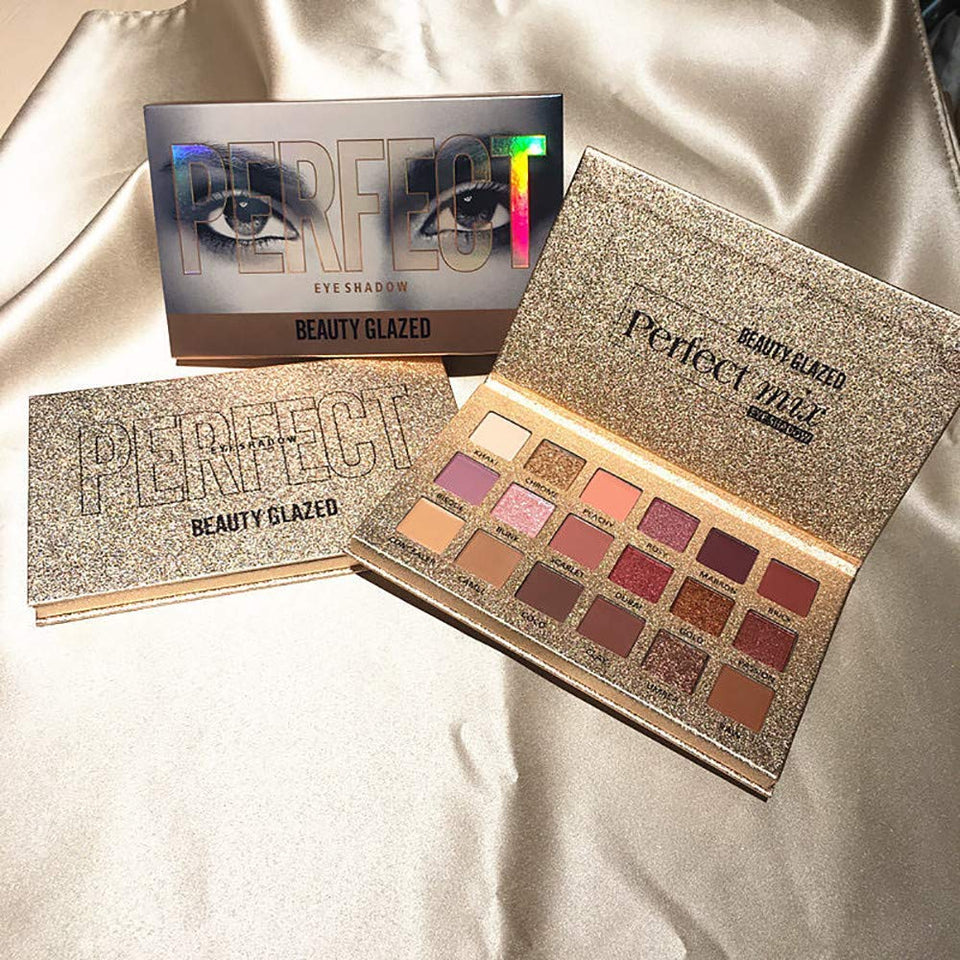 Sombra de Ojos Cimaybo, 18 Colores de Sombra de Ojos Maquillaje cosmético Mate Brillo Brillo Sombra de Ojos Polvo Mate Sombra de Ojos Regalo para Principiantes