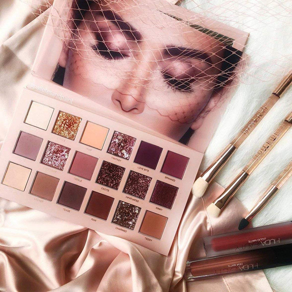 MqbY Paleta de Sombras de Ojos para Todas Las Pieles 18 Colores Maquillaje de Sombra de Ojos Perla Metallic Paleta de Sombras de Ojos Maquillaje Profesional