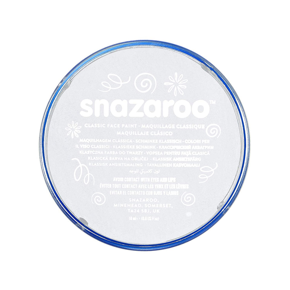 Snazaroo Pintura Facial, 18ml, Color Individual, Blanco, 1
