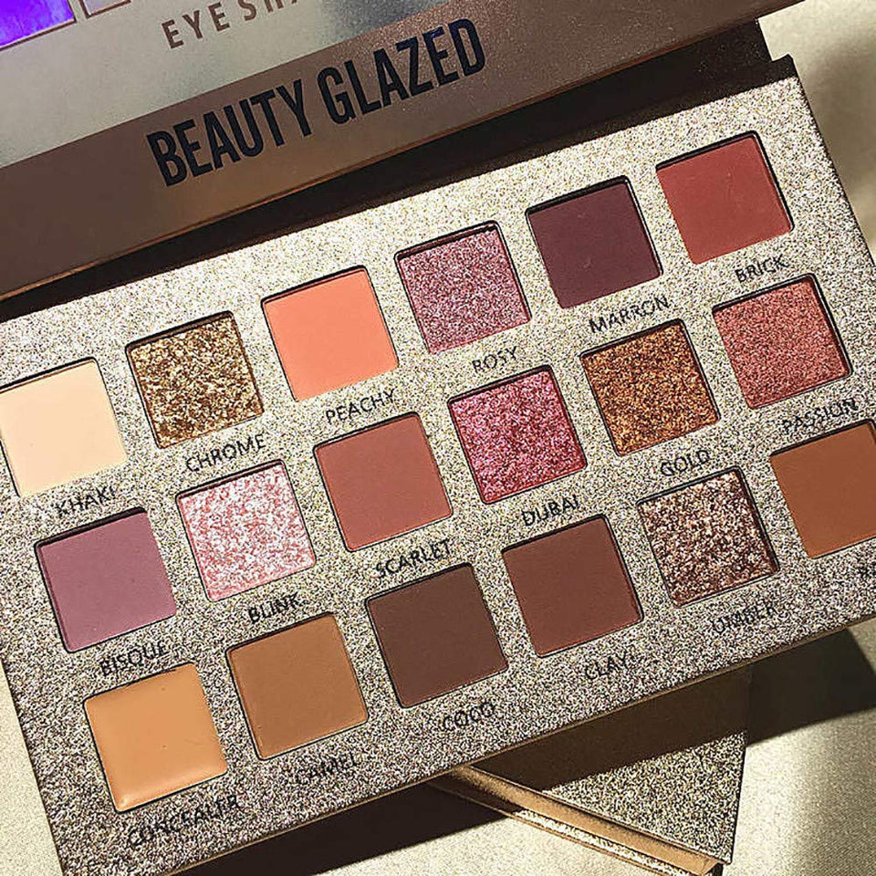 Sombra de Ojos Cimaybo, 18 Colores de Sombra de Ojos Maquillaje cosmético Mate Brillo Brillo Sombra de Ojos Polvo Mate Sombra de Ojos Regalo para Principiantes